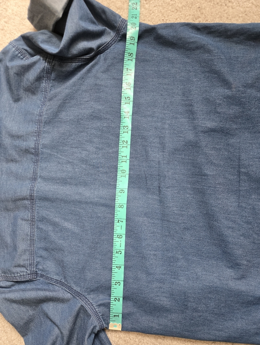 Ralph Lauren LRL Blue Denim Lightweight V Neck Tunic With Roll Cuffs. Size Med - Picture 9 of 10